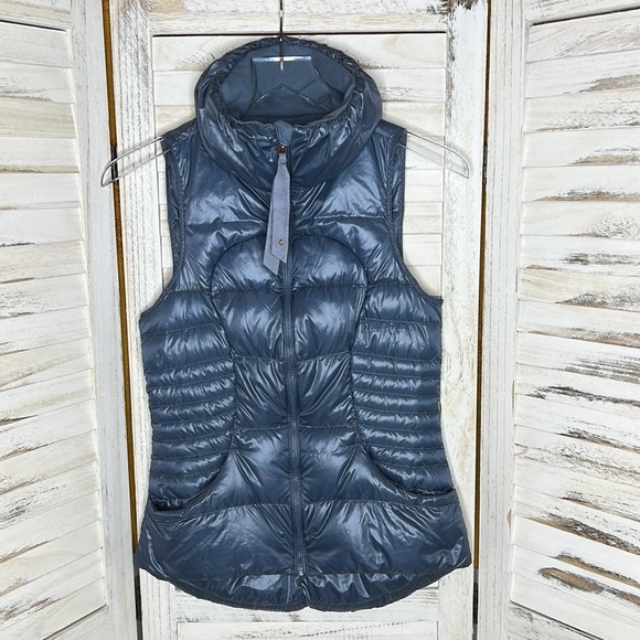 lululemon athletica Jackets & Blazers - LULULEMON l RARE Blue Denim Fluff Awesome Puffer Quilt Vest Small / 4